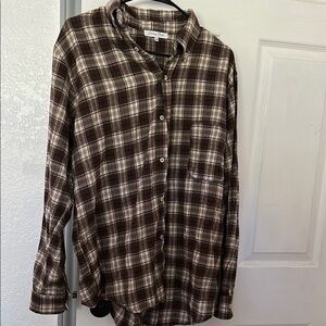 Jachs Brown Casual Button Down Shirt Plaid Design